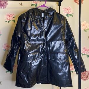 Zara Shiny Black Kid's Trench Coat